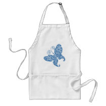 Blue Butterfly Apron by Noir_et_Blanc Blue Butterfly Apron