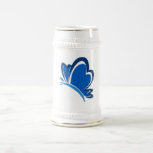 Blue Butterfly Beer Stein Mugs
