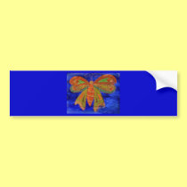 Blue Butterfly bumper stickers