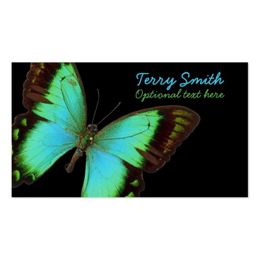 Blue Butterfly Business Card (front side)