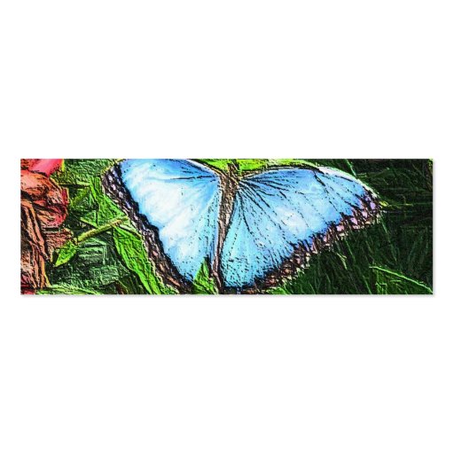 Blue Butterfly Business Card Template (back side)