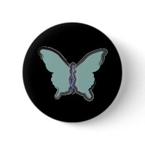 Blue Butterfly Button