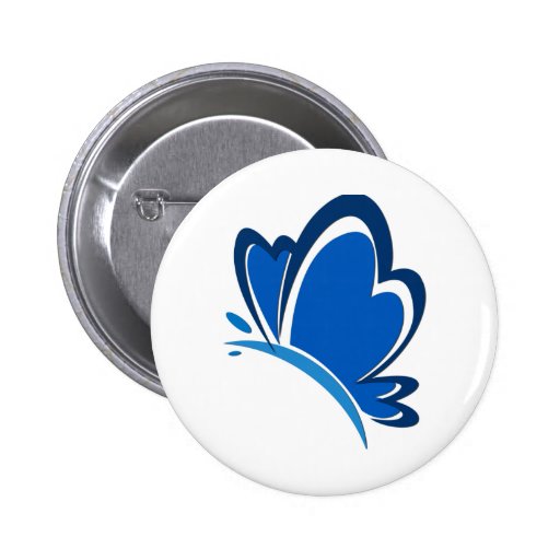 Blue Butterfly Button