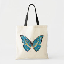 Blue Butterfly Canvas Bags