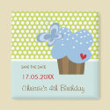 Blue Butterfly Cupcake Save The Date / Gift Magnet by fat_fa_tin Blue Butterfly Cupcake Save The Date / Gift Magnet