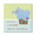 Blue Butterfly Cupcake Save The Date / Gift Magnet by fat_fa_tin Blue Butterfly Cupcake Save The Date / Gift Magnet
