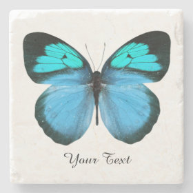 Blue Butterfly Custom Stone Coaster