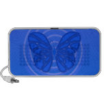 Blue butterfly doodle speakers