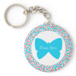 Blue Butterfly Dots Keychain - Template