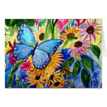 Blue Butterfly Garden Card
