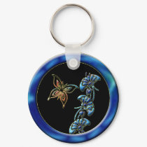 Blue Butterfly Garden keychains by CuteSmallThings Blue Butterfly Garden keychains