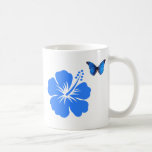 Blue Butterfly Hibiscus design Mug