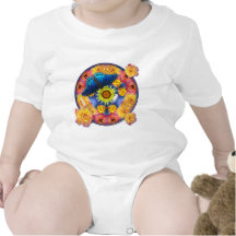 Blue Butterfly Kaleidoscope floral mandela T Shirts