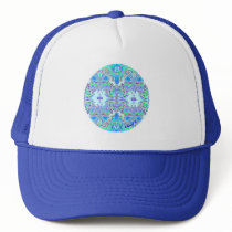 "Blue Butterfly Mandala" hats by Aquavel "Blue Butterfly Mandala" hats