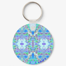 "Blue Butterfly Mandala" Keychain by Aquavel "Blue Butterfly Mandala" Keychain