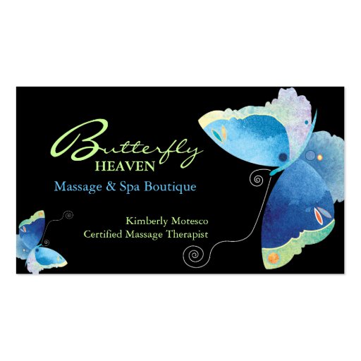 Blue Butterfly Massage Therapy Appointment Cards Business Card