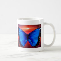 Blue Butterfly Morph Sunset - Multi Coffee Mug