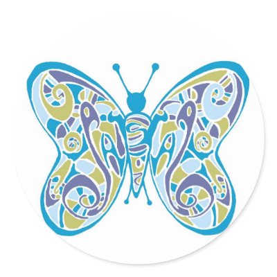 Blue Butterfly n°1 Sticker by louisegauloise