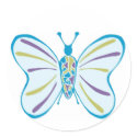 Blue Butterfly n°2 Sticker by louisegauloise Blue Butterfly n°2 Sticker