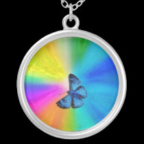 blue butterfly necklaces
