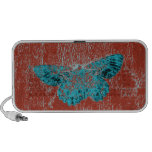 Blue Butterfly on Red Background Portable Speaker