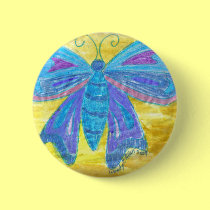 Blue Butterfly on Yellow buttons