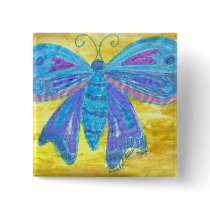Blue Butterfly on Yellow buttons by eelkat Blue Butterfly on Yellow buttons