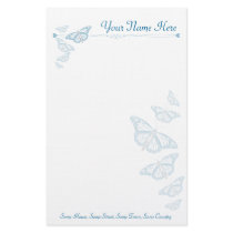 Blue Butterfly Personal Stationery by stationerybox Blue Butterfly Personal Stationery