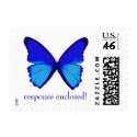 blue butterfly, response enclosed! postage by Knewby blue butterfly, response enclosed! postage
