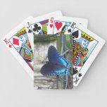 Blue Butterfly Resting Playing Cards