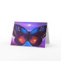 Blue Butterfly Sunset Painting - Multi cards by JUDERM Blue Butterfly Sunset Painting - Multi cards