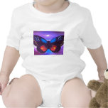 Blue Butterfly Sunset Painting - Multi Baby Bodysuit
