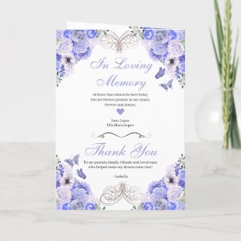 Blue Butterfly Tiara Quinceanera Program Zazzle