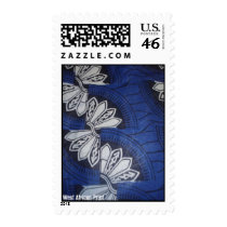 Blue butterfly West African Print stamp