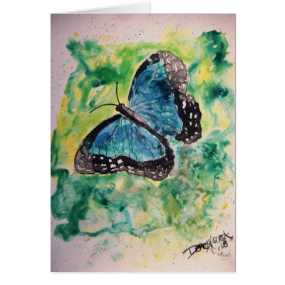 blue_butterfly_yupo_painting card by dereklovessheila