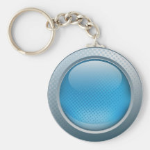 Blue button keychain