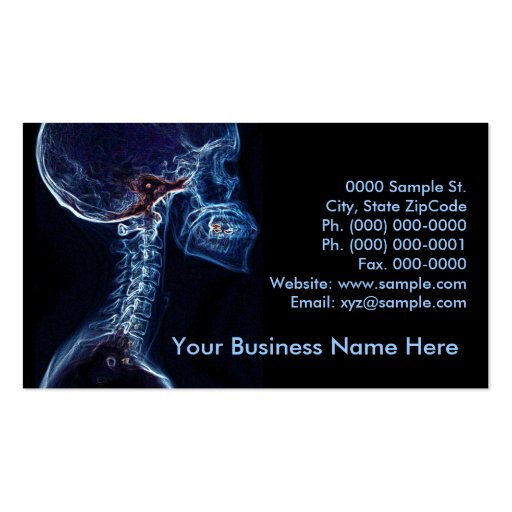 Blue C-spine customizable business card (front side)