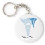 Blue caduceus medical gifts keychains