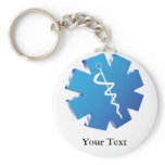 Blue caduceus medical gifts keychains