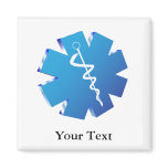 Blue caduceus medical gifts magnets
