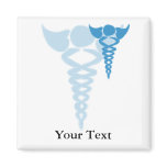 Blue caduceus medical gifts magnets