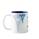 Blue caduceus medical gifts mugs