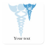 Blue caduceus medical gifts stickers