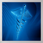 Blue Caduceus Poster posters