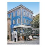 Blue Cafe on the Corner Post Card