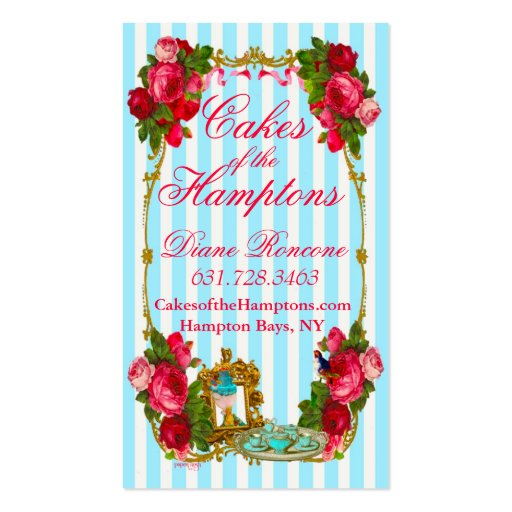 Blue Cakes and Pink Rose Tea Business Card (back side)