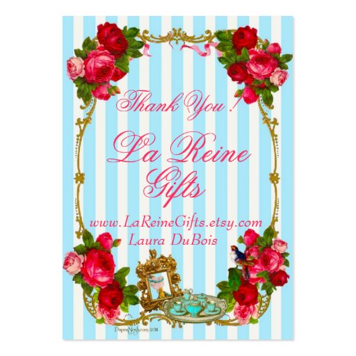 Blue Cakes and Pink Rose Tea Business Cards (back side)
