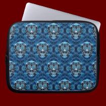 Blue Calavera Pattern Laptop Sleeve laptop sleeves