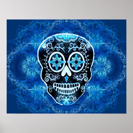 Blue Calavera Print