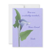 Blue Calla Lily Floral Invitation